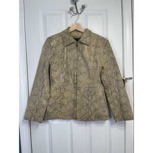 Vintage Raffaello Genuine Leather Textured Snakeprint Jacket Size Medium